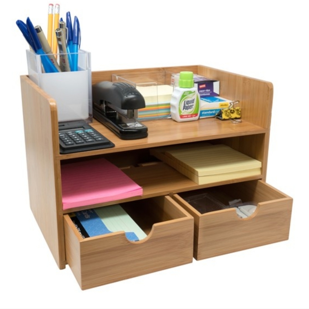 Wood desk organizer
